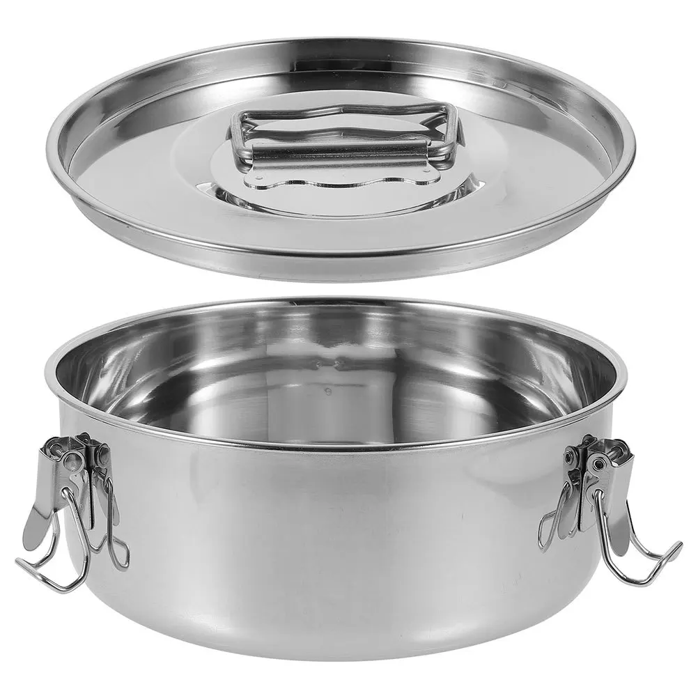 

Flan Pan with Lid Stainless Steel Baking Tool for Outdoor Cooking Multi Use Pudding and Cake Steamer Campfire Safe Design