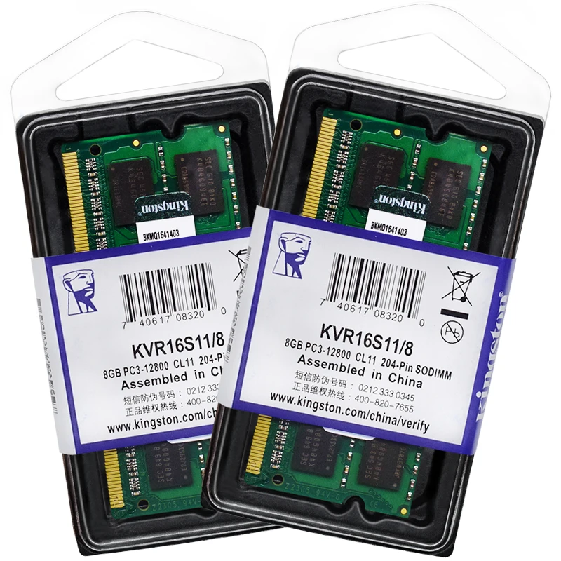Kingston DDR3 DDR3L Ram Laptop Memory SODIMM Memoria 4GB 8GB 1866MHz 1600MHz 1333MHz 1066MHz Sodimm Notebook Dual Channel RAM