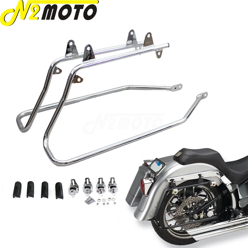 Motorcycle Chrome Conversion Brackets Saddlebag Holder For Harley Softail Heritage 1986-2013 Saddlebag Support Accessories