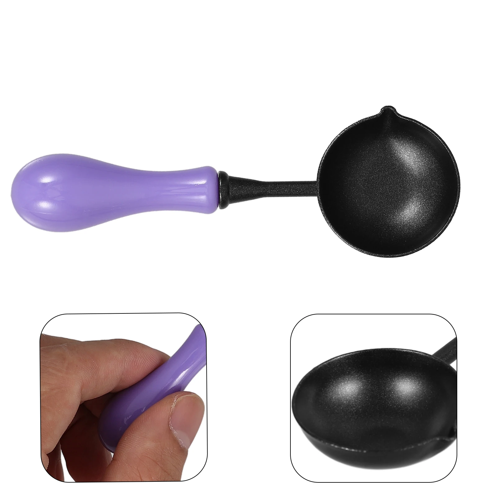 Nonstick Wax Seal Spoon Ergonomic Handle Quick Heating Tool For Envelopes And Crafts Stamped Spoon Manual Melting Attachment