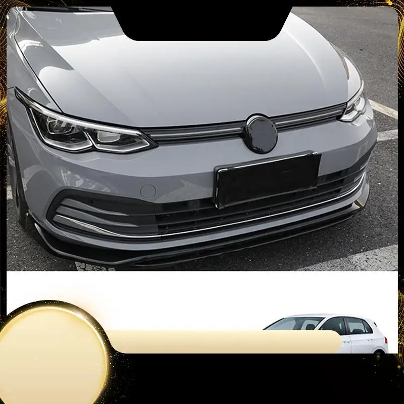 

Автомобильный глянцевый черный передний бампер, сетчатая центральная решетка, молдинговые полоски, накладка для VW Golf 8 MK8 2021 2022-A74F