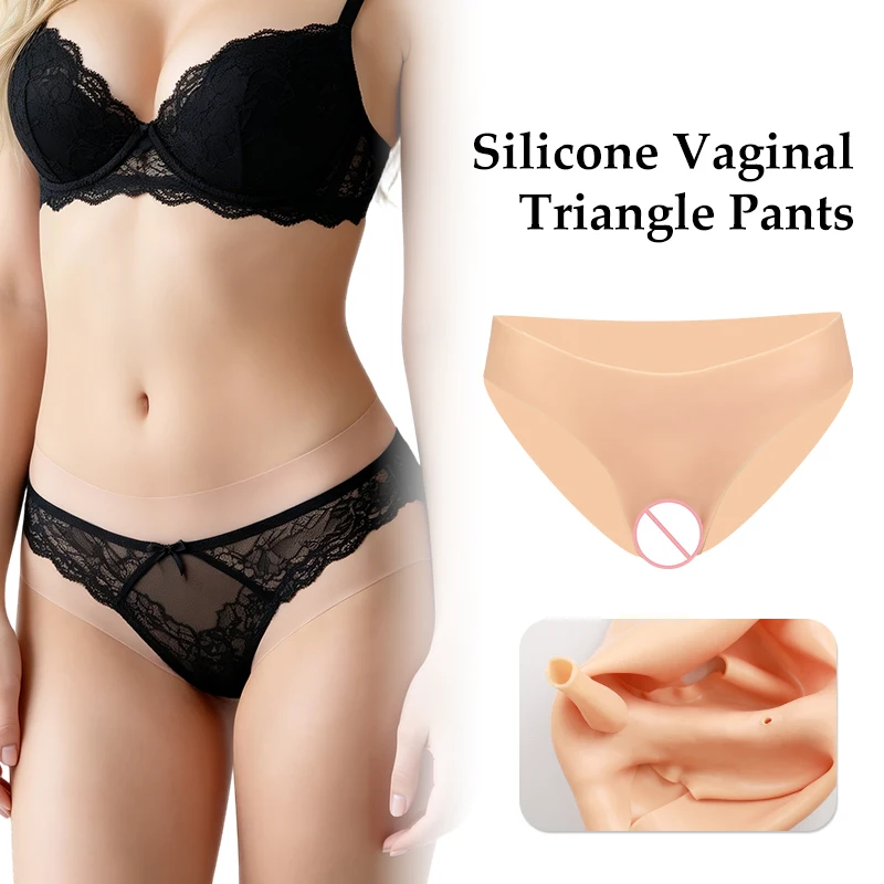 KOOMIHO Crossdresser Silicone Pants Penetratable Vagina Briefs Men Thong be Feminine Transgender Shemale Drag Queen Cosplay