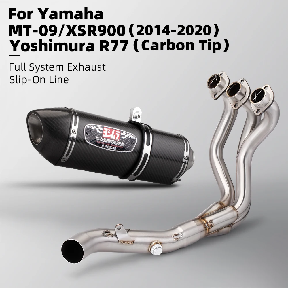 

Motorcycle Exhaust System Escape Slip On 51mm Front Pipe Connect 51mm Exhaust muffler For Yamaha Mt09 Fz09 Xsr900