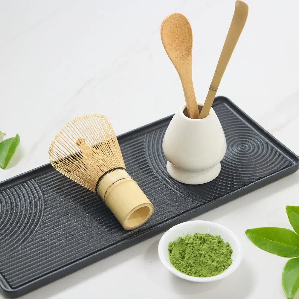 

Matcha Set Complete Tea Set Mat Set Bamboo Whisk Brush Spoon Tools PP Resin Traditional Home Tea Making Accessories