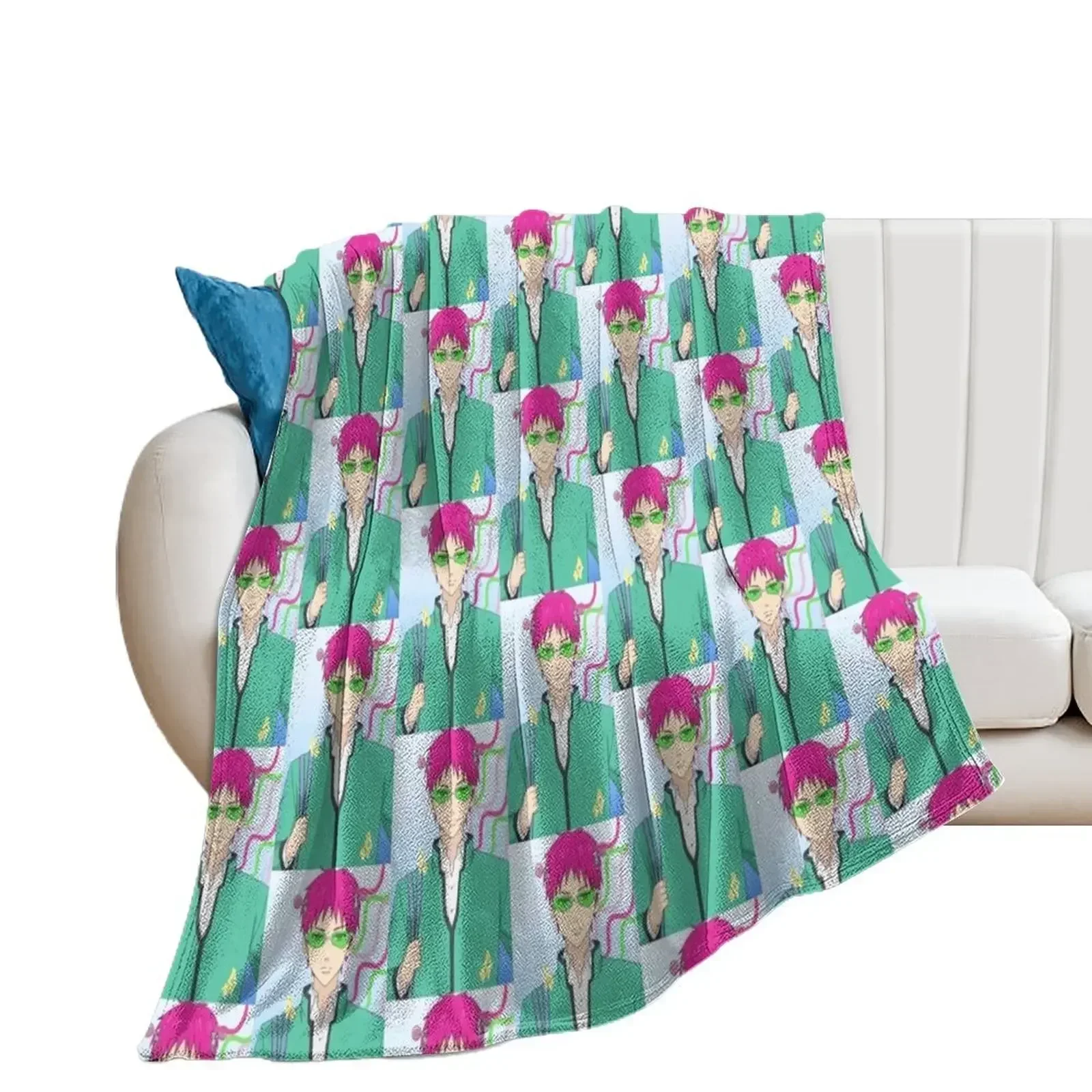 

Saiki K anime. Throw Blanket Decorative Sofas Bed Fashionable decorative Soft Plush Plaid Blankets