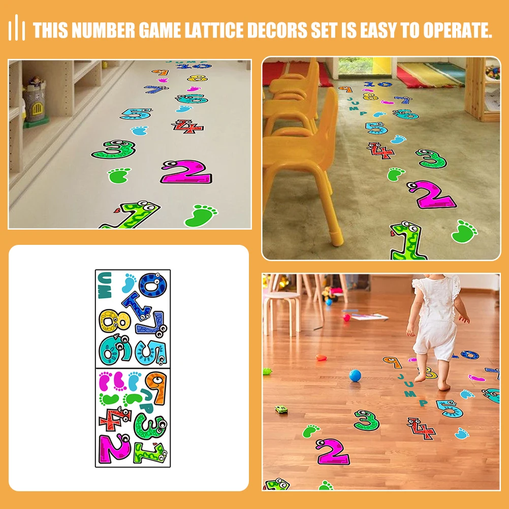

1 set Cartoon Number Game Stickers Thickened Easy Clean Adhesive Waterproof No Fading Children Room Kindergarten Decor Colorful