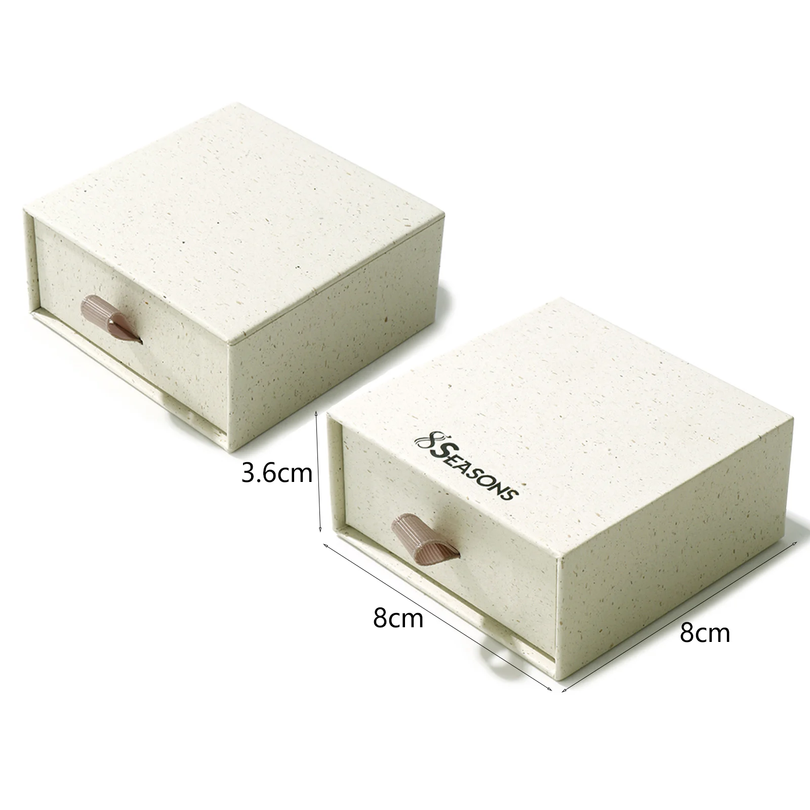 2pcs 8Seasons Paper Pull-Out Drawer Jewelry Gift Box Square Creamy-White For Ring Necklace Bracelets Earrings Gift Packing Box