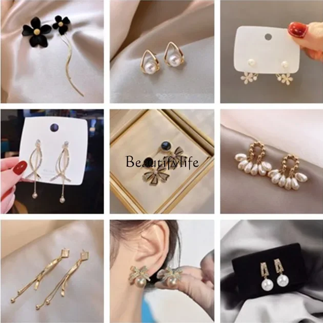 

Geometric pearl earrings temperament lady fashion earrings women