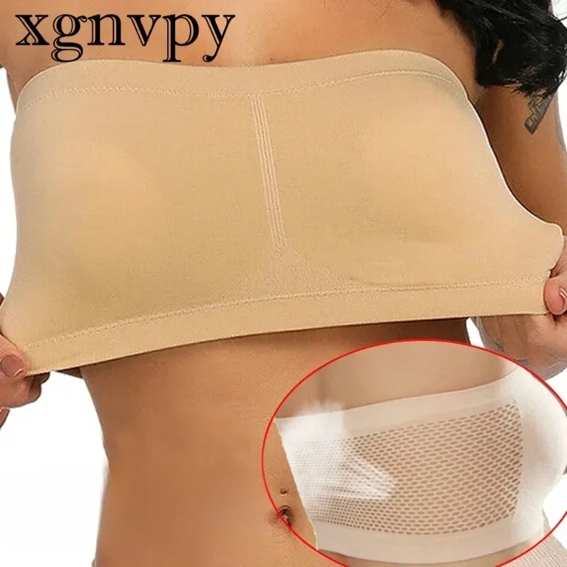 xgnvpy    Mesh Strapless Bra - Sexy Corset Top Bralette, Bandeau Crop Style, Ideal for Summer