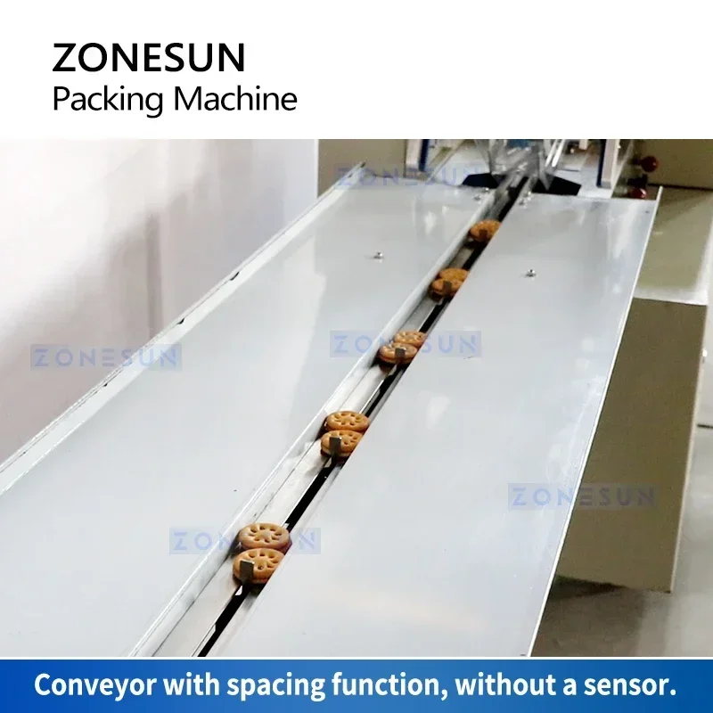 ZONESUN ZS-ZB250S Horizontal Flow Wrapper Back Line Sealed Bags Food Pack Cosmetic Facial Mask Tissue Bagging Machine