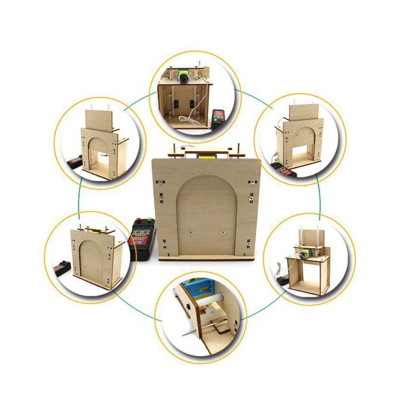 Houten Liftdeur Nr. 1 Zelfgemaakte Huisgarage Model Elektrische Deurset Diy-Technologie Gizmo Speelgoed