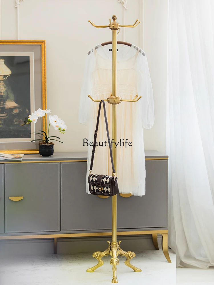 Light Luxury Clothes Hanger Floor-Standing Household Entrance Large Coat Rack High-End