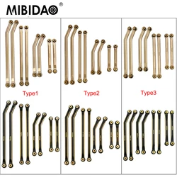 MIBIDAO Brass Heavy Heightening Chassis Links Rod Set for Axial SCX24 Deadbolt Gladiator Wrangler Bronco Chevrolet 1/24 RC Car