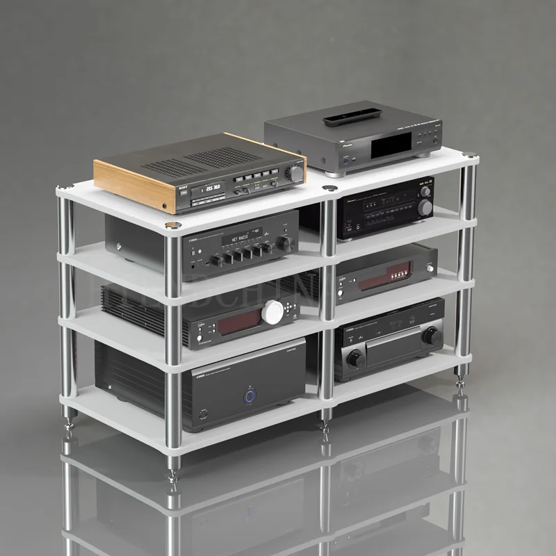 DK-024 طاولة الصوت KTV أغنية خزانة مكبر كهربائي رف الصوت تخزين الصوت الرف حامل التلفزيون الفولاذ المقاوم للصدأ عمود الساقين