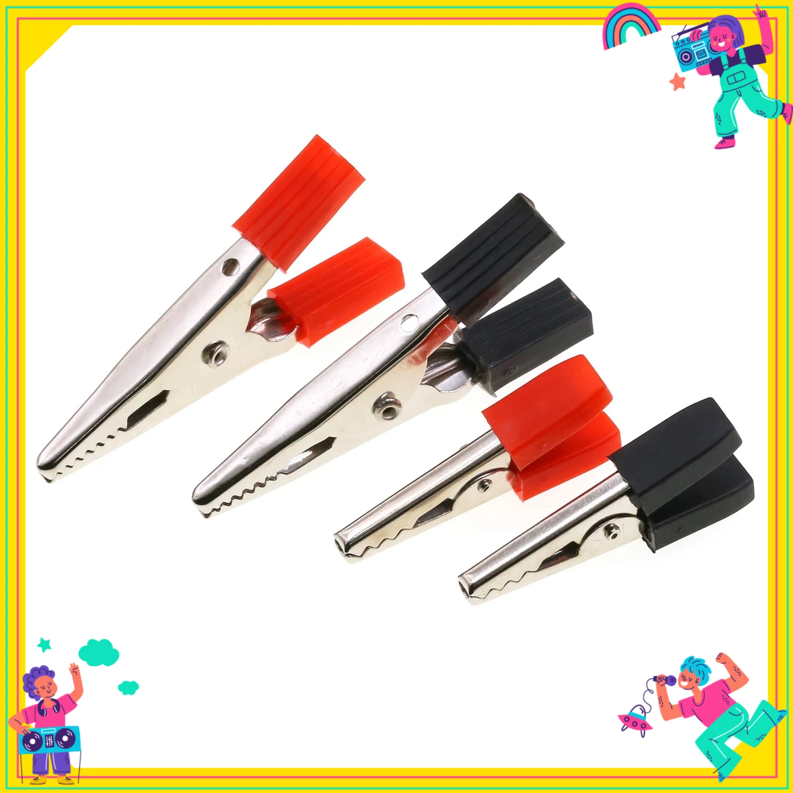 10PCS/lot 35mm/50mm Plastic Handle Test Probe Metal Alligator Clips Wire Connector Terminal Block Electric Connector Set