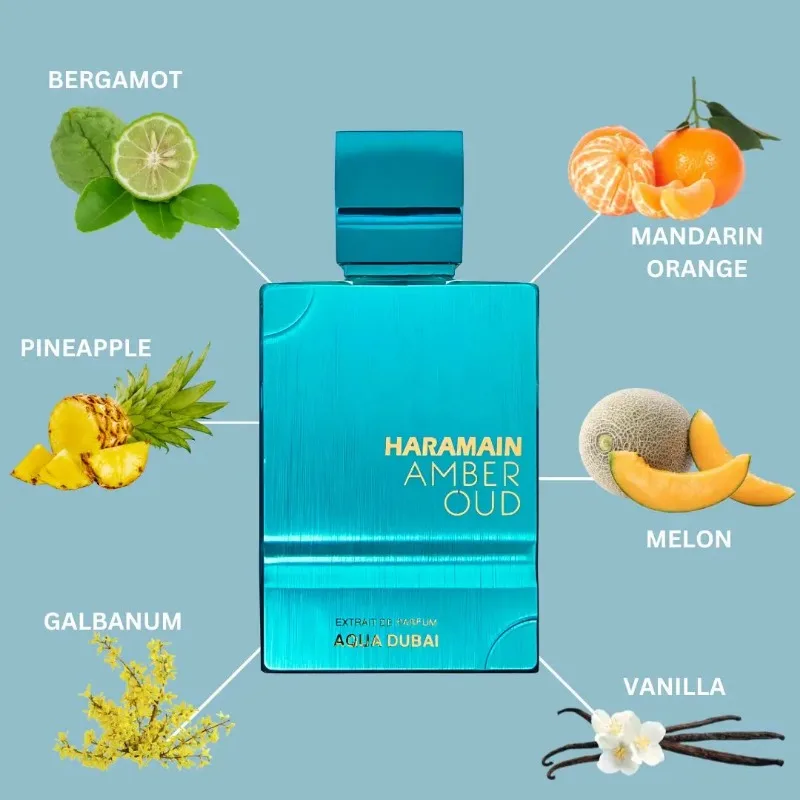 Al Haramain Amber Oud Aqua Dubai Eau de Parfum Spray للجنسين 60 مل عطور عربية أصلية عطر فيرومونات عطرية دائمة