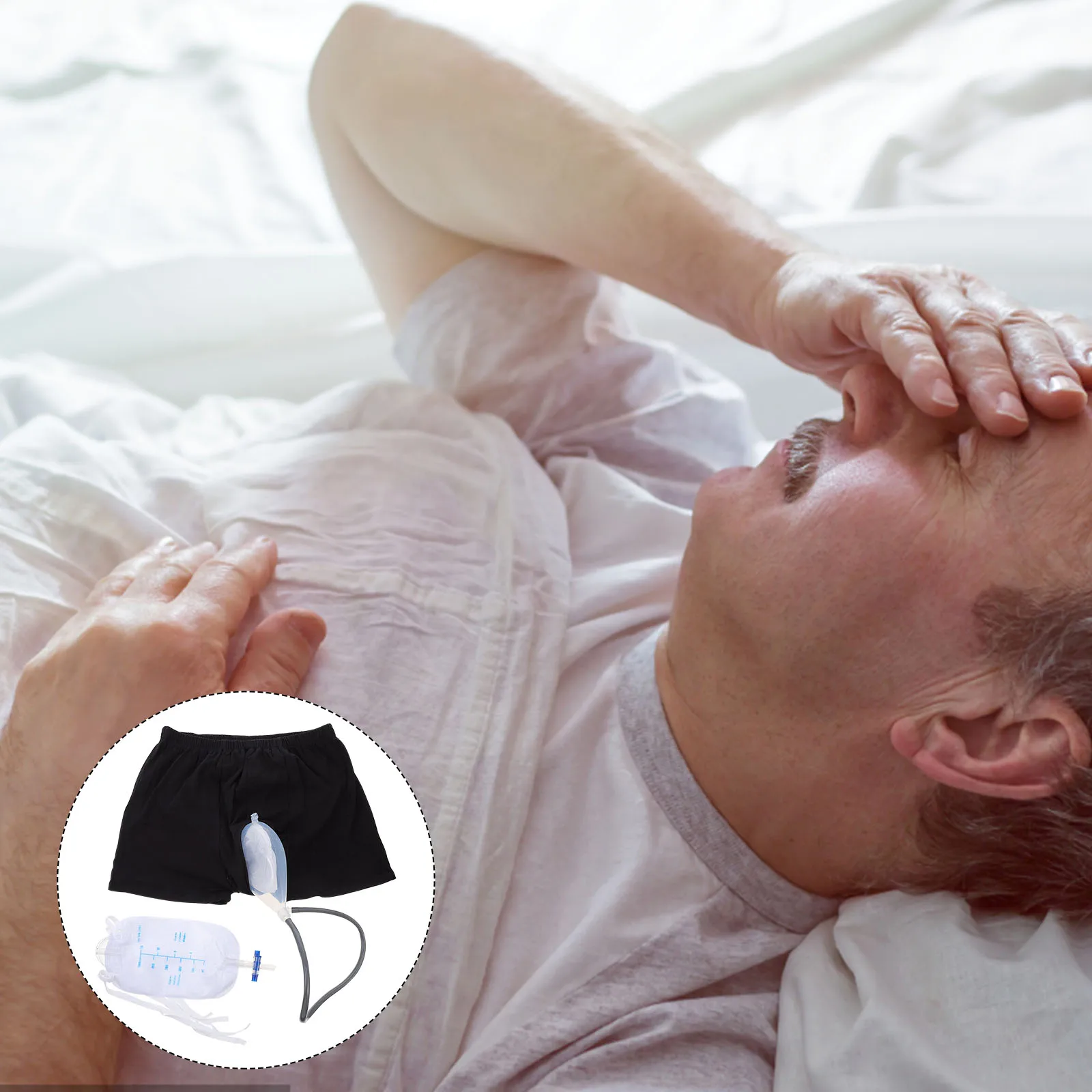 

Male Urinals Underwear Urine Collector Bag Incontinence Pants for Elderly Washable Breathable Anti leak Men Underwear