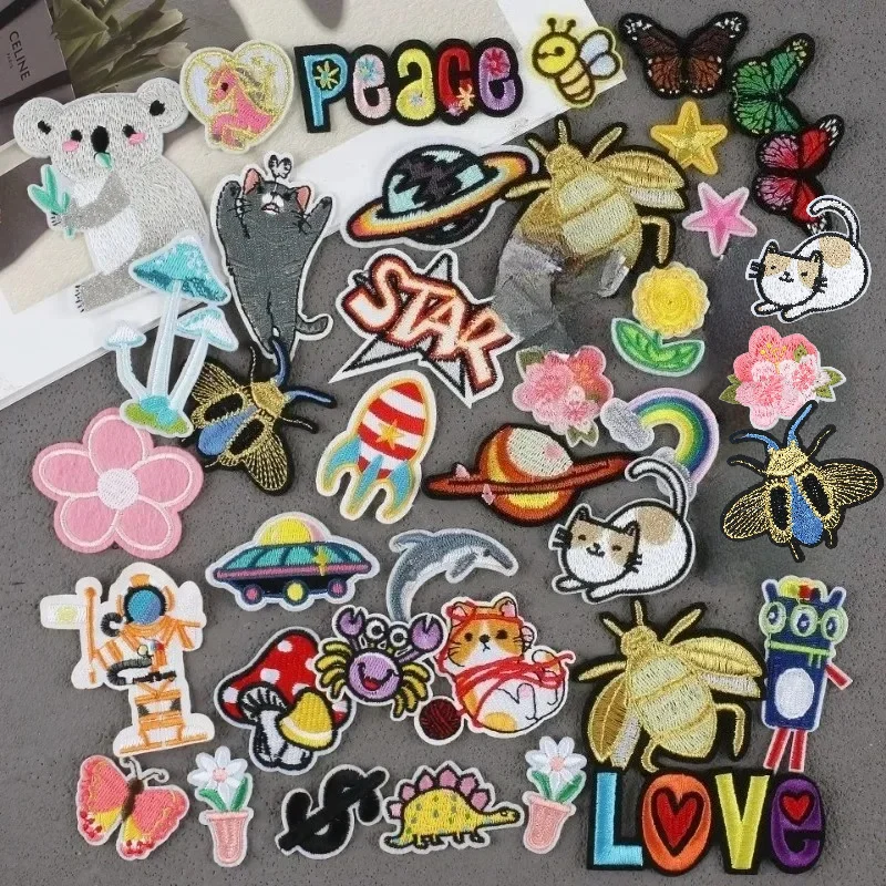 التطريز القماش ملصق التطريز التسمية الكرتون هريرة التصحيح ملصق الديكور رائد الفضاء المطرزة الكي #2