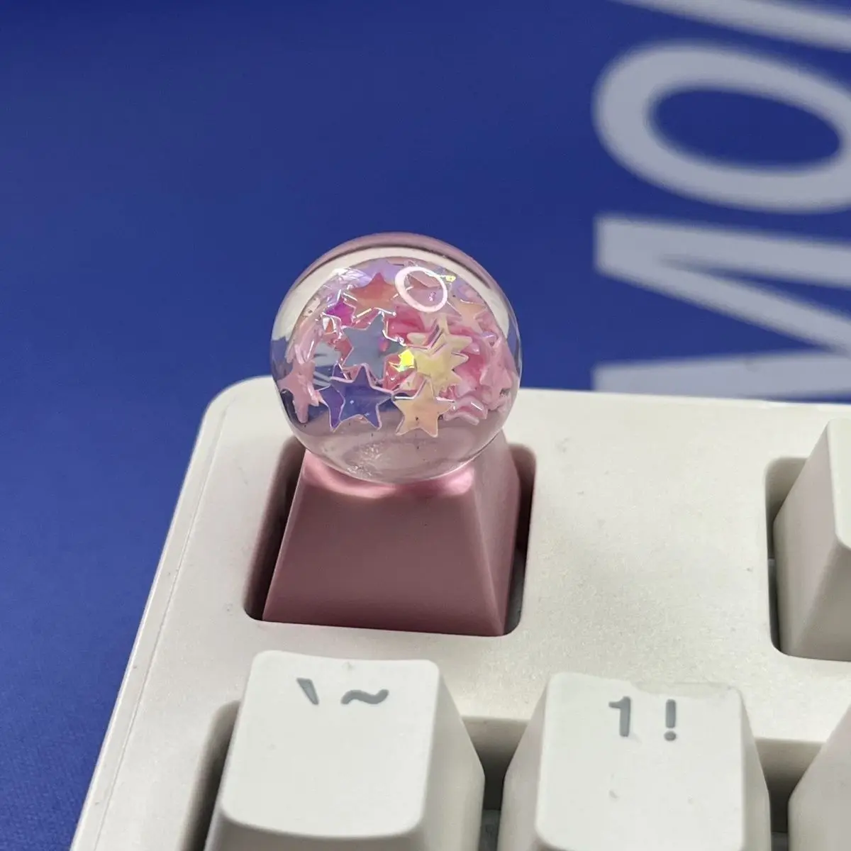 DIY Star Crystal Ball Keycap Cartoon Cute Cross Axis Game Mechanical Keyboard Keycap Couple Gift Keycap