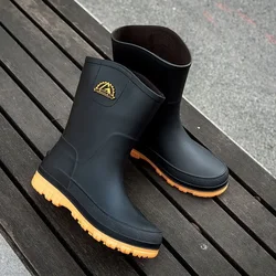 Warm Biker Motorcycle Rain Boots for Men Silicone Winter Man Shoes Designer Galoshes City Water Adult 2024 High Quality on Offer