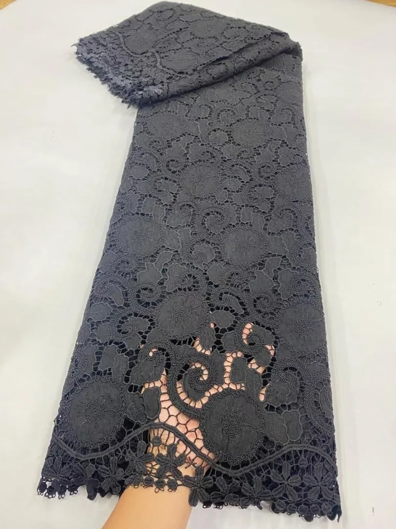 

African Carbon Fiber Lace Fabric,Cotton Fabrics Materials For Clothes,By The Meter,Embroidery,2025,Party Dresses,Tulle,5 Yards