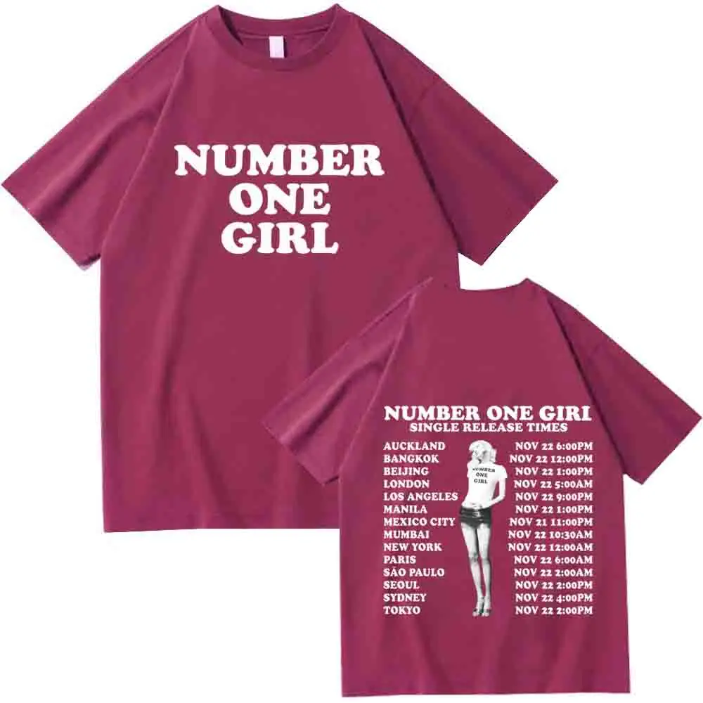 Rose-Number One Girl T-Shirts Harajuku Hip Hop O-Neck Short Sleeve