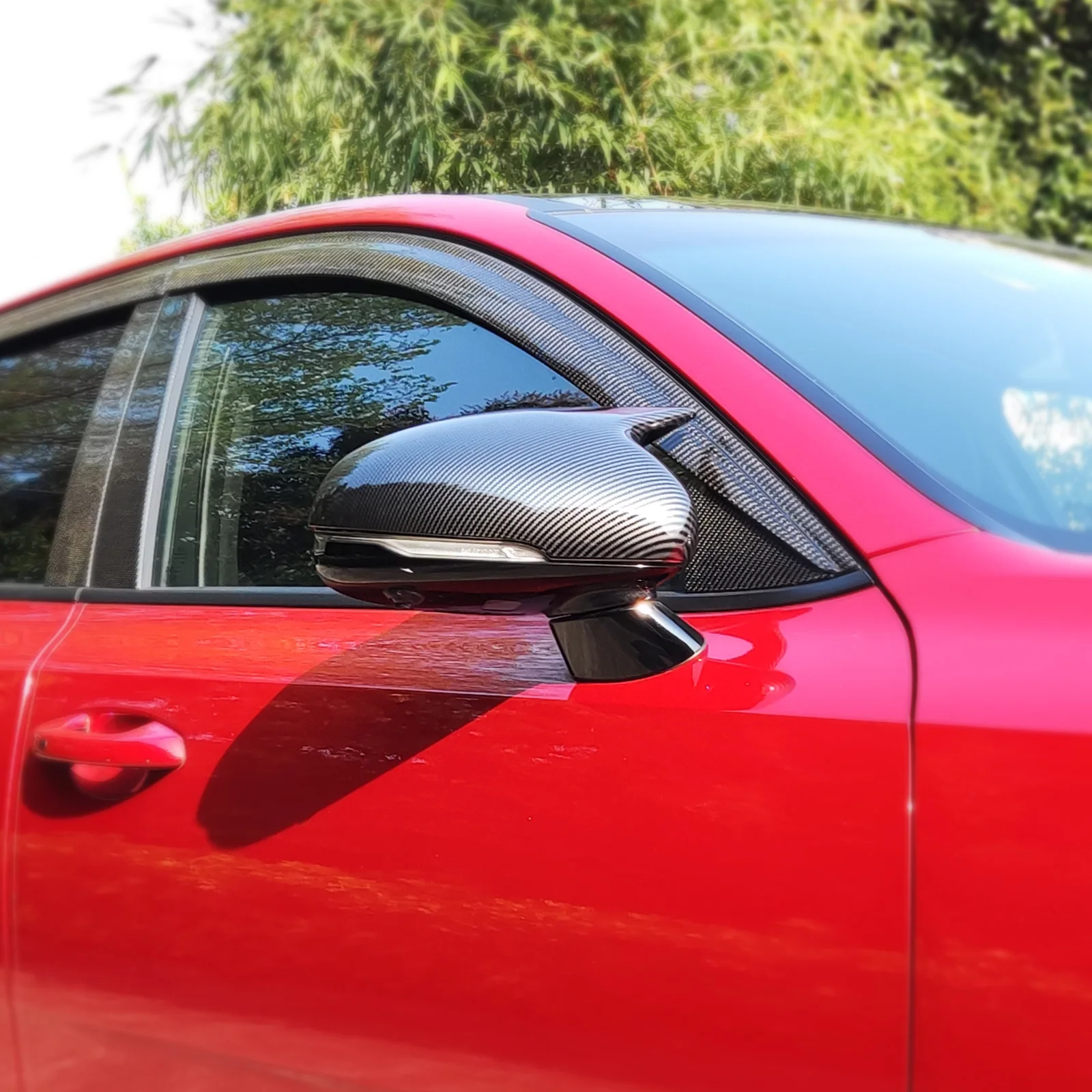 One Pair Carbon Fiber Car Rearview Mirror Cover Side Door Mirror Shell Decoration Trim For KIA Stinger 2018 2019 2020 2021 2022