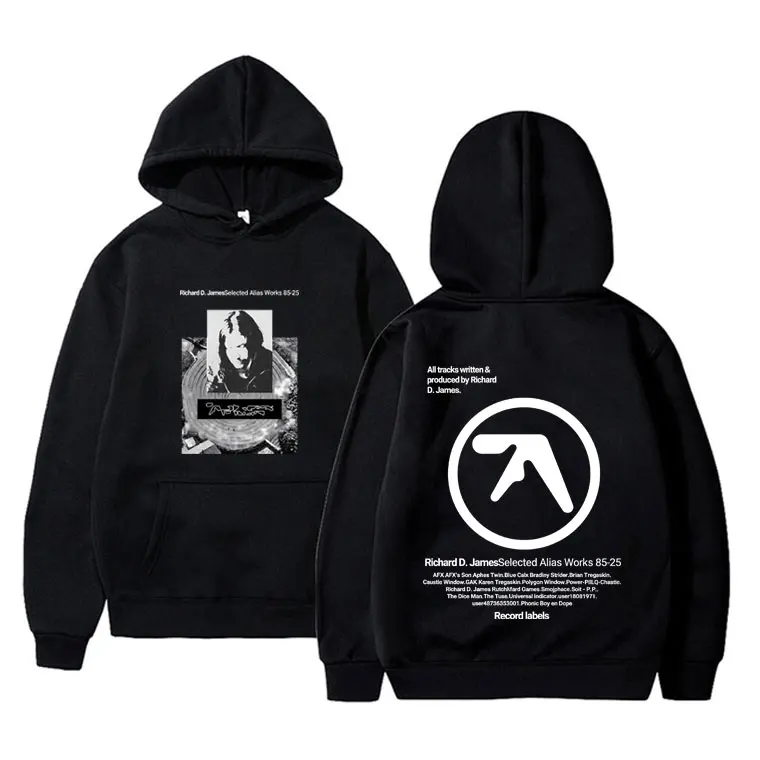 

Aphex Twin Richard D James Selected Ambient Works 85 25 Double Sided Print Hoodie Men Women Gothic Vintage Oversized Streetwear