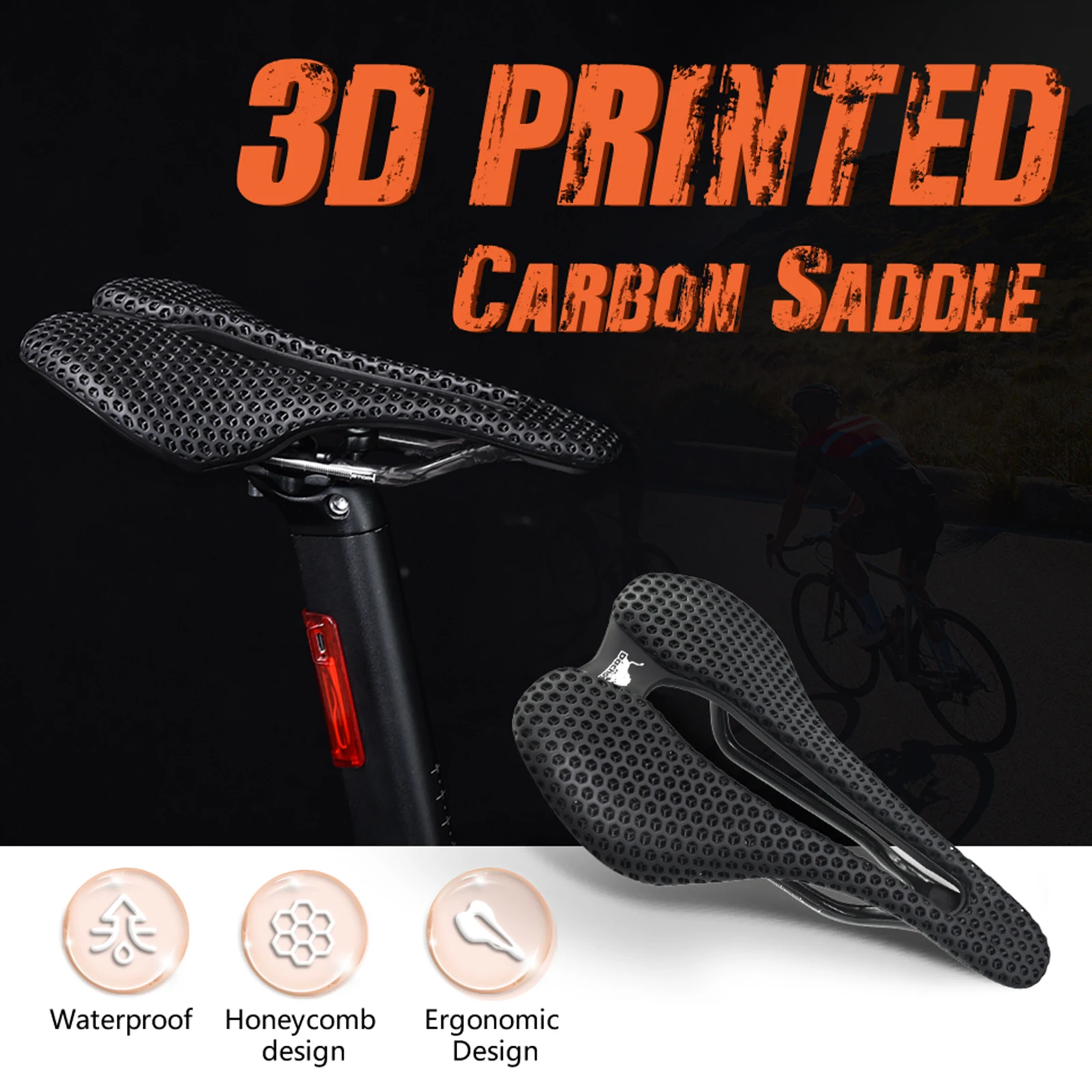 

KOOTU Carbon Fiber Saddle 3D Breathable Soft Seat Bicycle Saddle Ultralight Mountain Bicycle Saddle Road Bicycle Saddle