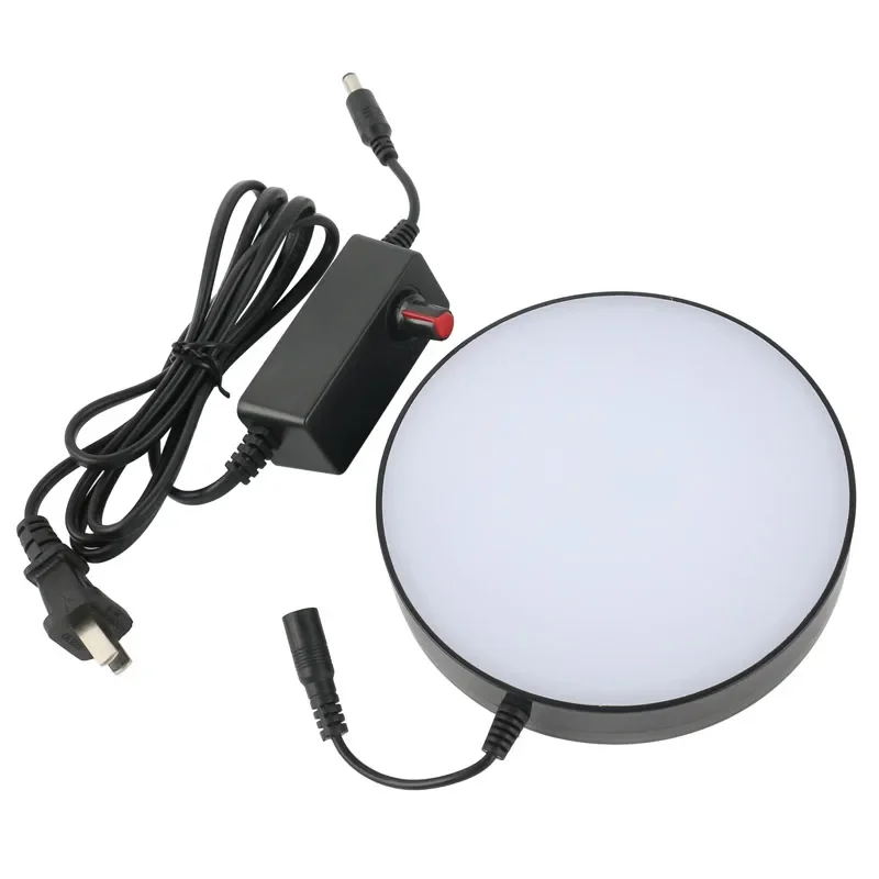 6W réglable LED 133mm Source de lumière inférieure trinoculaire binoculaire stéréo Microscope appareil photo numérique Observation illuminateur inférieur