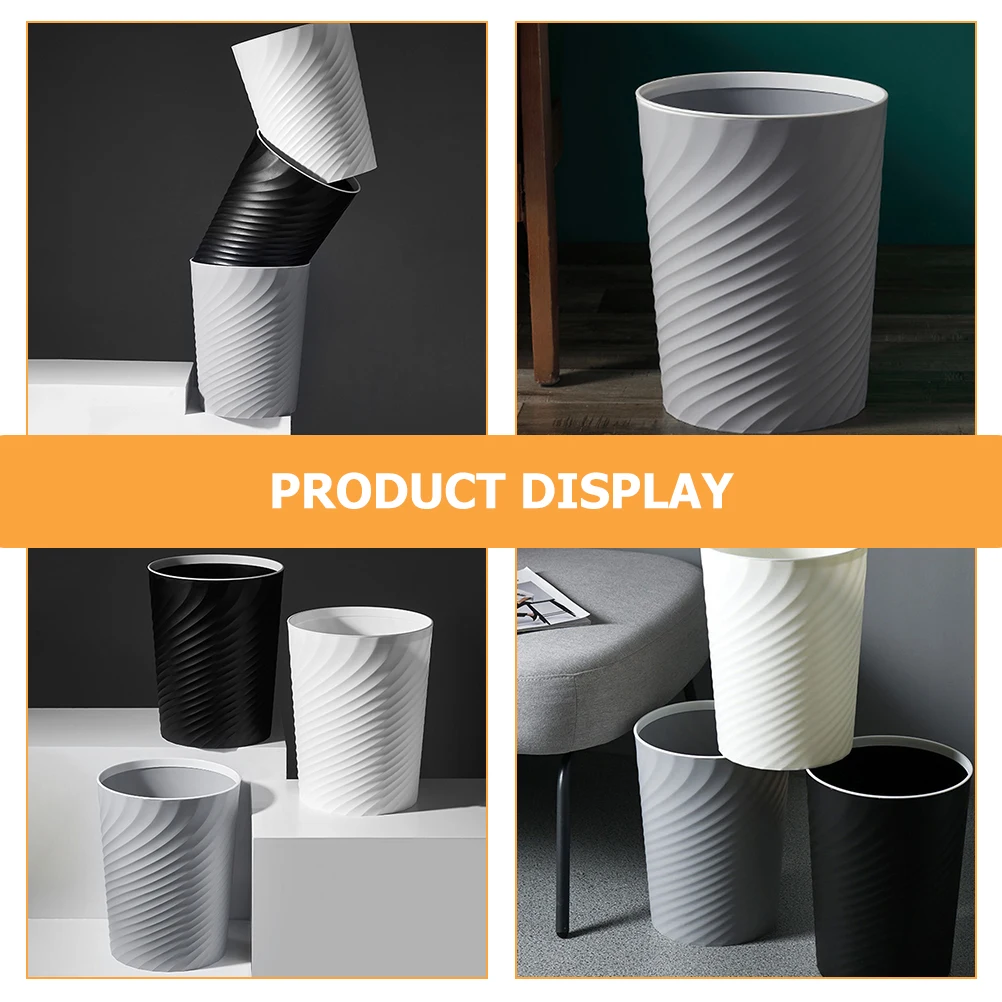 

Kitchen Trash Can Large Black Simple Trahs Container Dust Bin for Wall-mounted Office