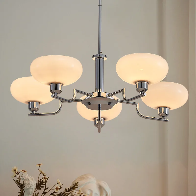 

Medieval modern French Bauhaus cream style bedroom light study living room chandelier Nordic retro designer chandelier