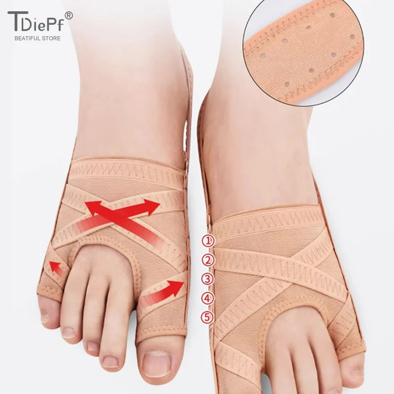 Stof Bunion1pc Corrector Ademend Voor Hallux Valgus Mouw Spacer Separator Teen Corrector Gemakkelijk te dragen Bunion Sokken Hardlopen