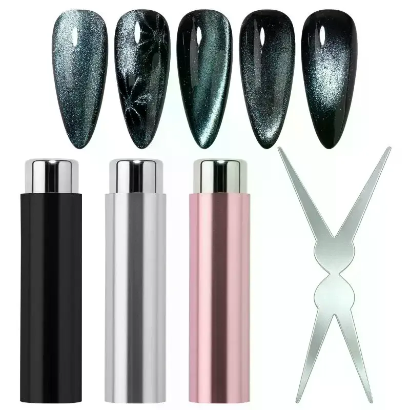 Double-head French Nail Art Magnet Set 3D Strong Cat Eye Gel Polish DIY V-Shaped Effect Manicure Magnetic Tool No Weak