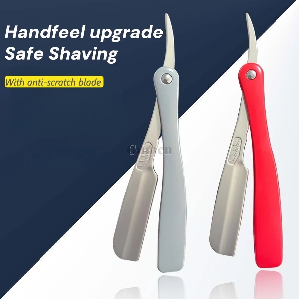 2026 دليل الرجال حافة مستقيمة الحلاقة مع ريشة شفرة أمان سبائك الزنك إزالة الشعر ماكينة حلاقة قابلة للطي سكين الحلاقة ABS مقبض