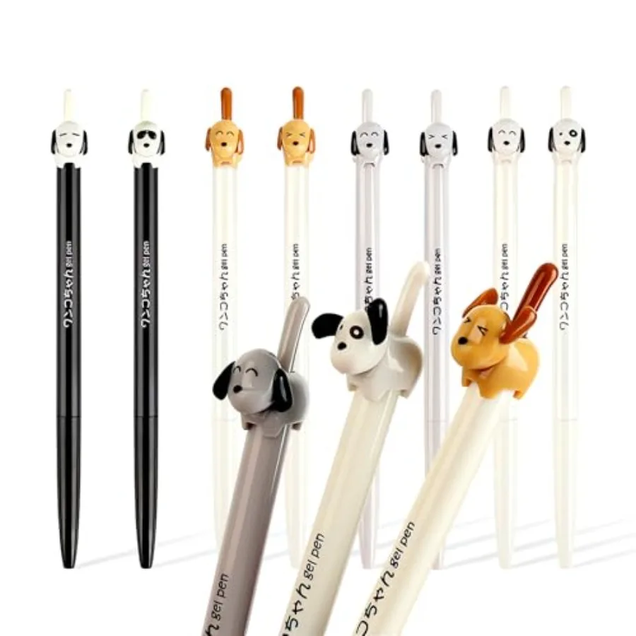 

12 Pcs Dog Gel Pen, Dog Pens Writing Magical Tail 0.5mm Black Ink Cute Fun Novelty Animal Veterinary Gift Stationery Supplies