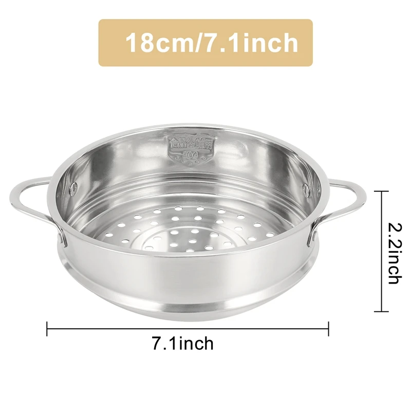 スチーマー 18 センチメートル肥厚食品スチームラックステンレス鋼スチーマー二重耳スープポットミルクポットキッチンツール