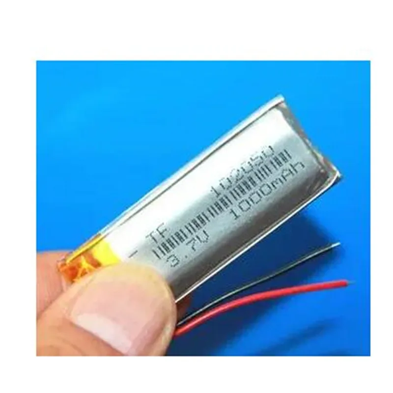 2 unids/lote 102050   Batería recargable Li-ion Li-po de iones de litio de polímero de 3,7 V 1000 Mah