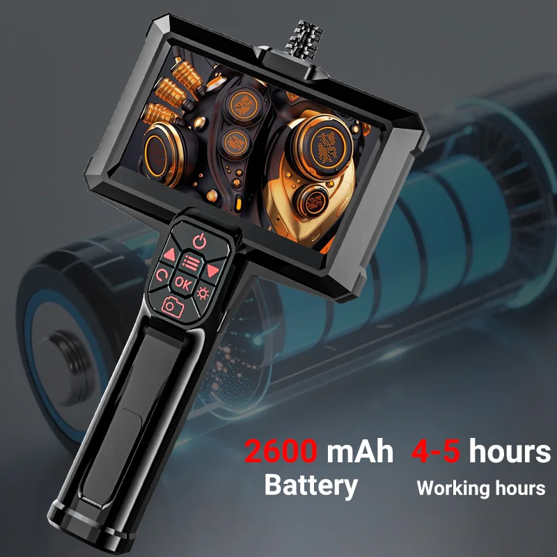 Image of 4,3 Zoll HD Handheld-Endoskopkamera Schlangenkamera Kanalrohr-Inspektionswerkzeug mit 8 einstellbaren LEDs unterstützt Foto- und Videoaufnahmen Industrie-Inspektionskamera