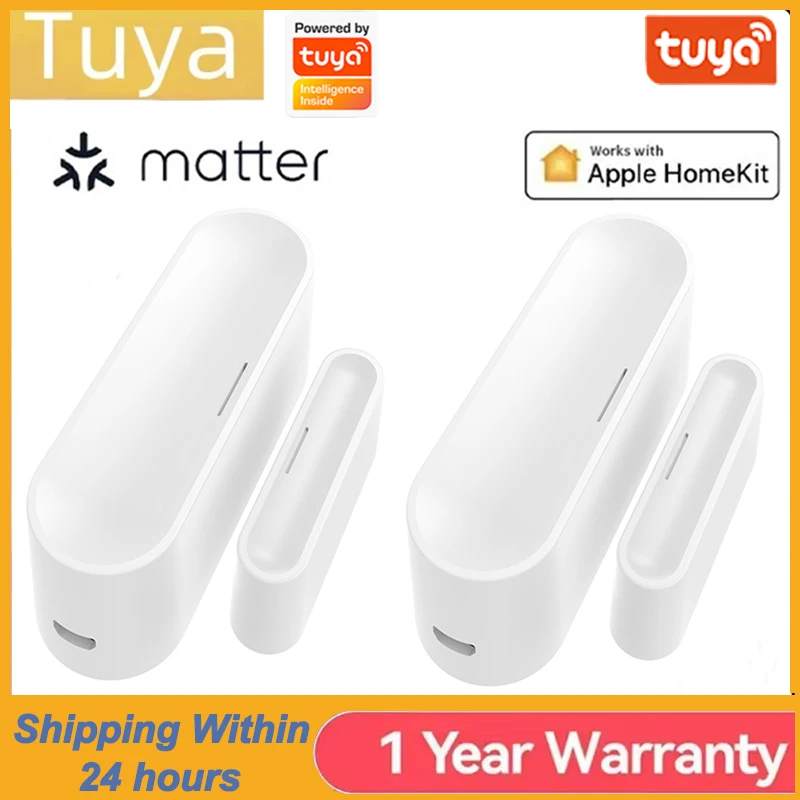Tuya Matter Thread Deur Raam Sensor USB Aangedreven Deursensor Draadloze Deur Detector Deur Open/Gesloten Detecteren Alarmsensor