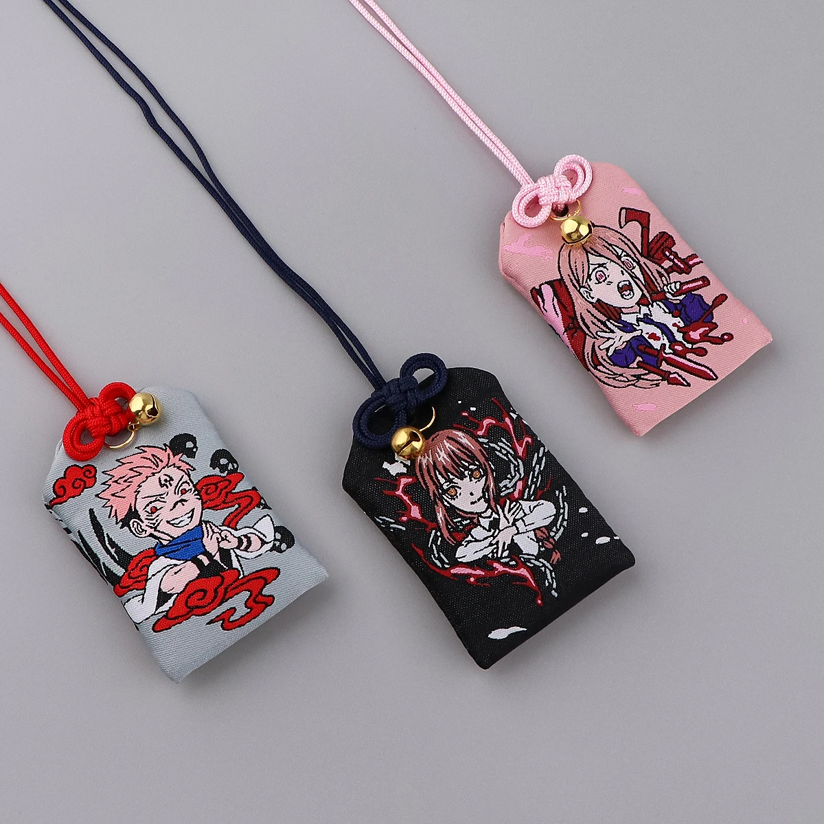 Japanese Anime Embroidery Pray Fortune Omamori Pendant Keychain Health Safety Lucky Charms Wealth Bag Fashion Accessories Gifts