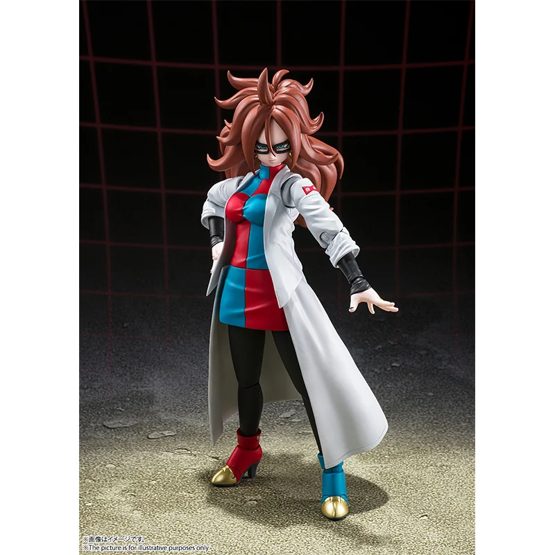 Bandai S.h.figuarts Android 21 Lab Coat Dragon Ball 16Cm Anime Original Action Figure Model Children's Toy Gift Collection