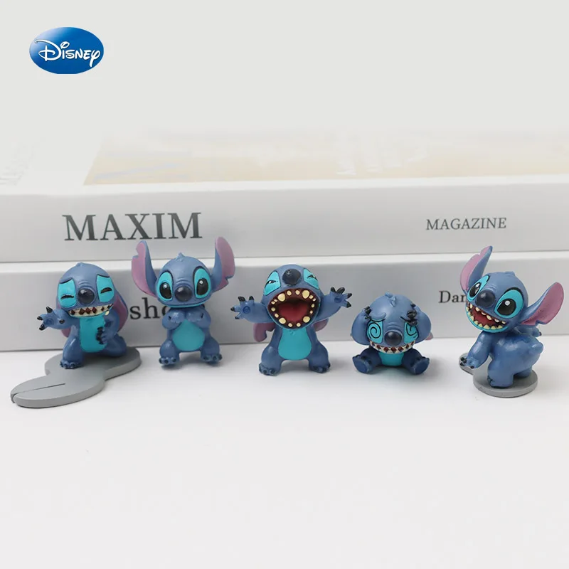 

Anime Figure 5pcs Stitch Disney Figurines Dolls Kawaii Toy Set Kids Christmas Gifts Cute Children'S Toys Boys Decoration Home