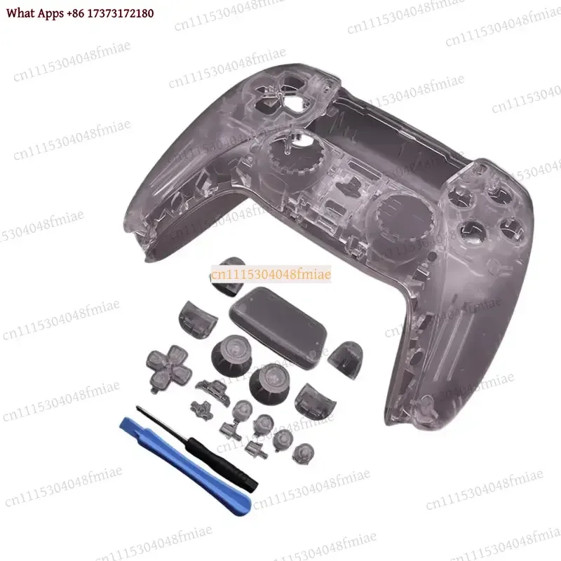 Clear Housing Shell for PS5 Controller Full Set Buttons Touchpad Cover Protective Case