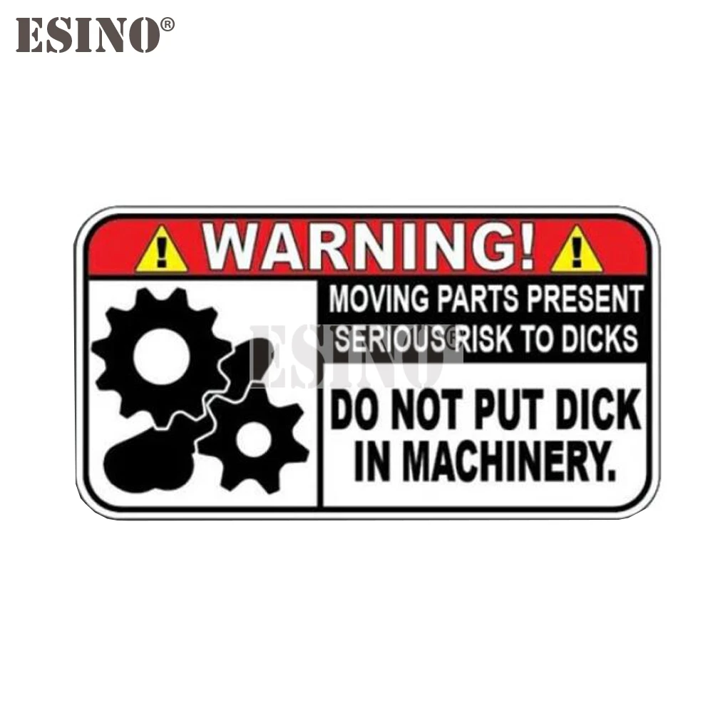 Car Styling Creative Funny Warning Do Not Put Dick In Machinery Cartoon PVC Decal Waterproof Car Body Sticker Pattern Vinyl