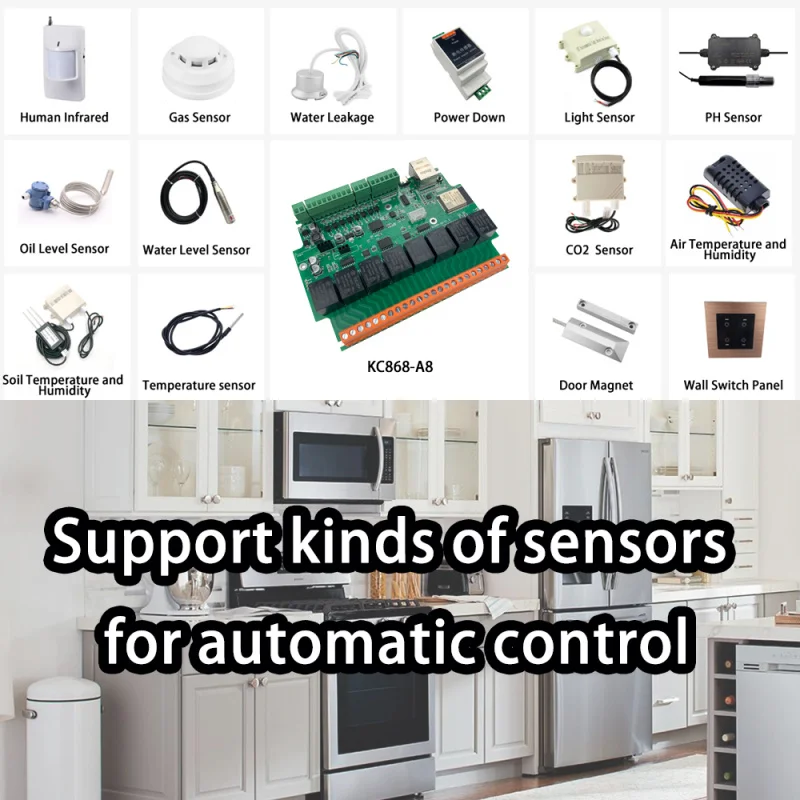 イーサネットコントローラー,wifi,kc868, esp32, rs232, usbリレーモジュール,adc dac,RF,433m,温度ide