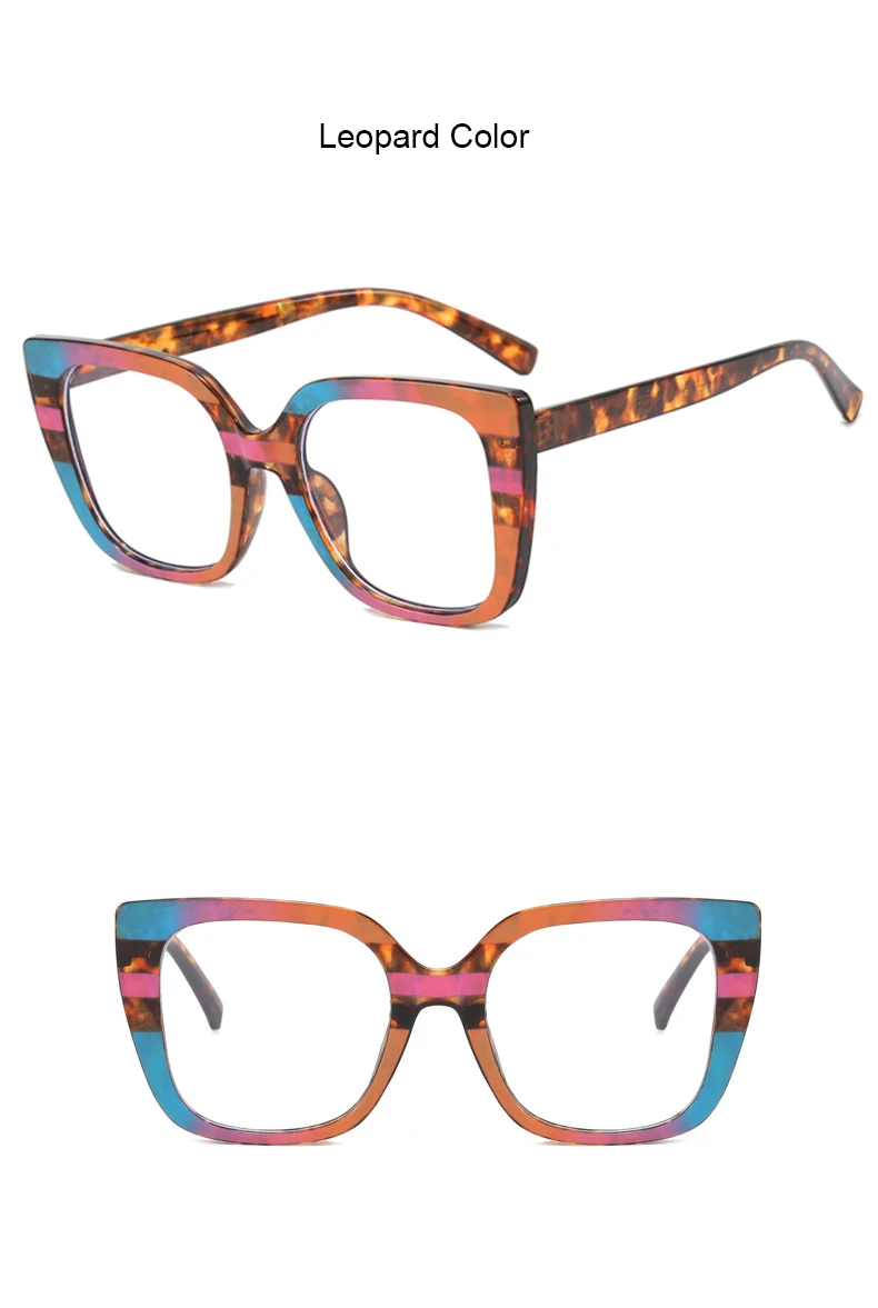 Mode Luxusmarke großen Rahmen Regenbogen übergroße quadratische Lesebrille Rahmen Frauen Brillen Presbyopie Brillen – Detail 16