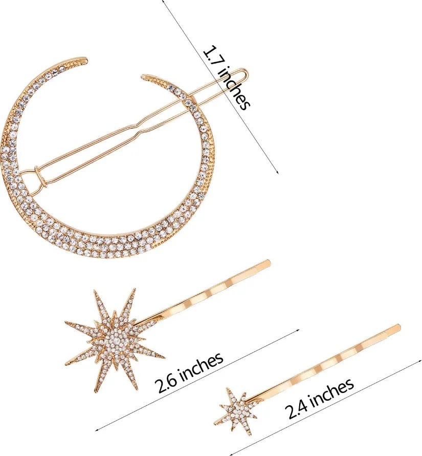 3 Teile/satz Luxus Haar Clip Pins Kristall Schneeflocke Haarnadeln Hochzeit Haar Schmuck Geschenk Headwear Barrettes Ornament Zubehör – Detail 6