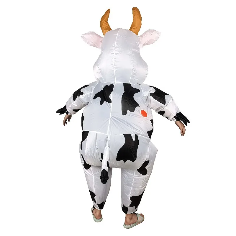 Halloween Funny Inflatable Cow Costume, Full‑Body Blow‑up Spotted Cow Suit for Masquerade Birthday Party Role‑Play Fancy‑Dress view 4