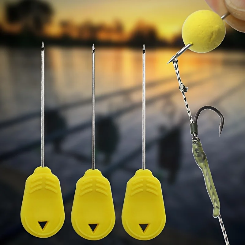 3-Piece Fishing Bait Hook Set Stainless Steel Sharp Tackle for Carp/Sea Fishing